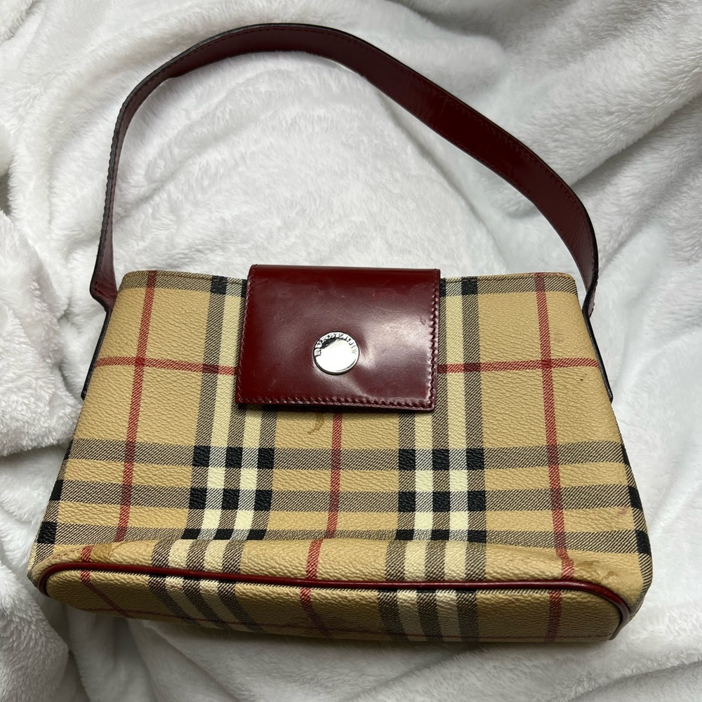 Authentic Burberry Kids Shoulder Handbag Check Print
